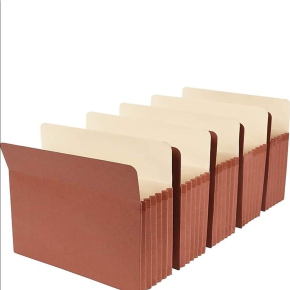 NWT Staples Five File Pockets Expanding 5 1/4” Letter Size. Brown. - Picture 7 of 7